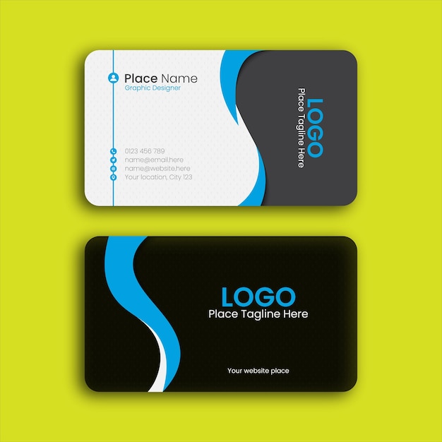 Modern professional black and white vector business card template