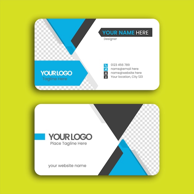 Modern professional black and white vector business card template