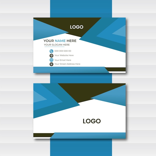 Modern professional business card in blue and white color