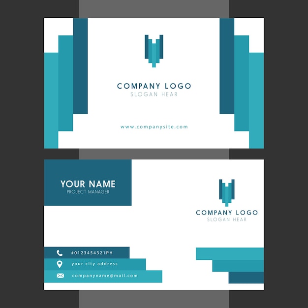 Modern professional business card design vector with modern logo