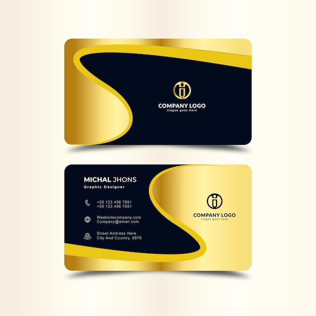 Modern professional business card gold