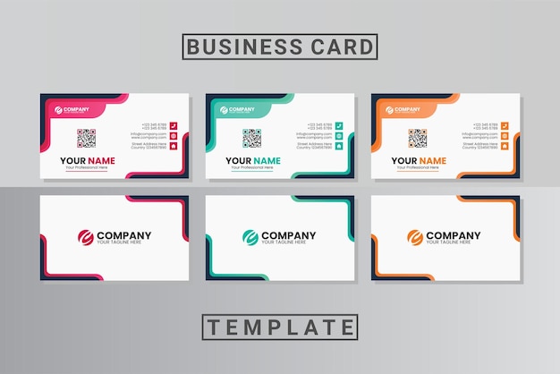 современный профессиональный шаблон визитной карточки