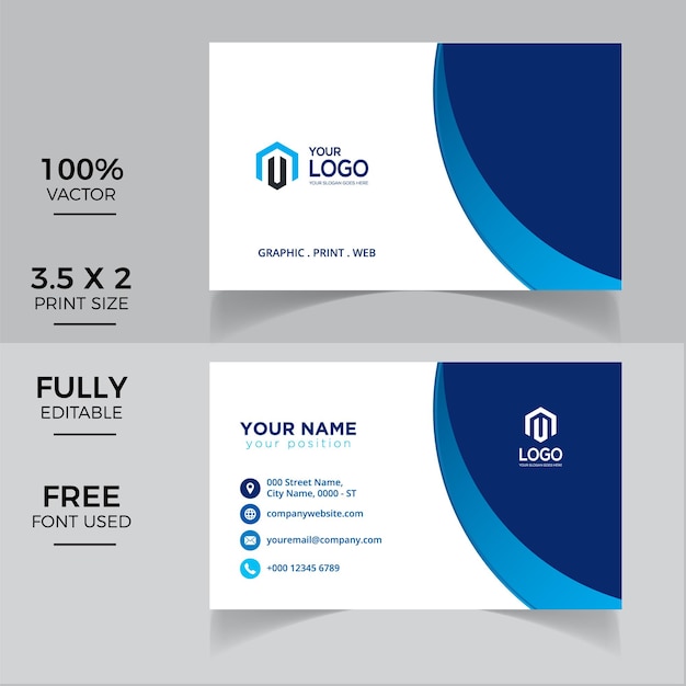 Vector modern professional business card