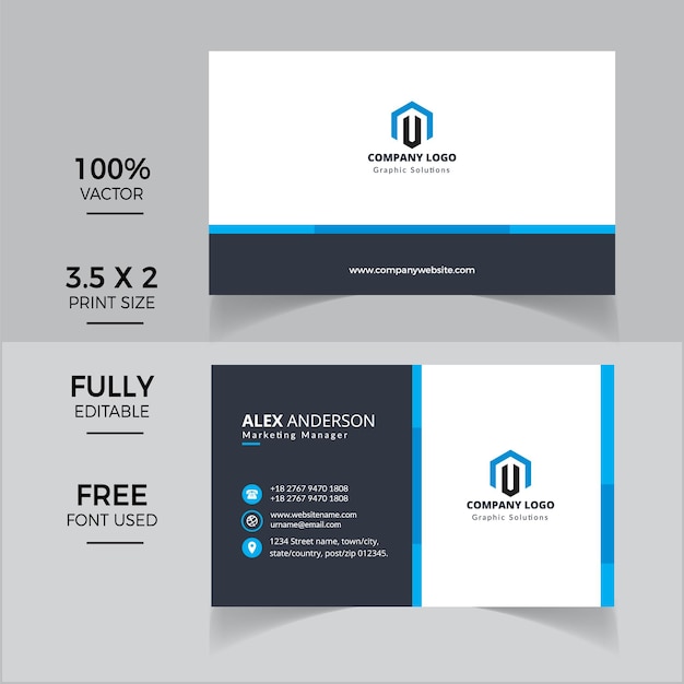 Vector modern professional business card