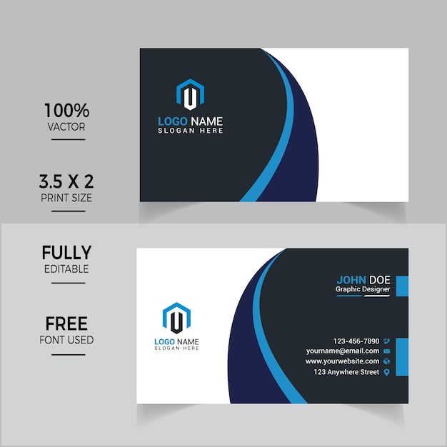 Vector modern professional business card