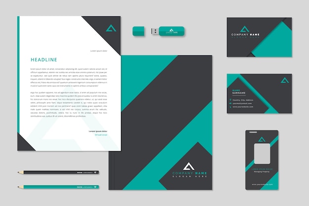 Vector modern professional business stationery set