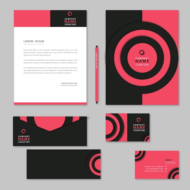 Vector modern professional business stationery set