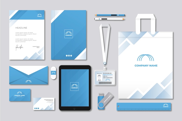 Vector modern professional business stationery set