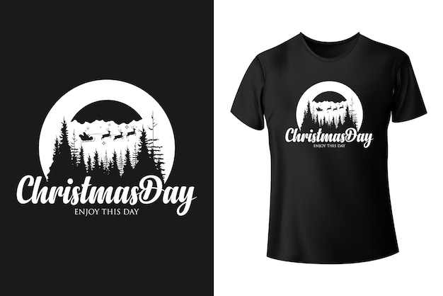 Modern Professional and clean Christmas, Snow Winter T-shirt and logo Design