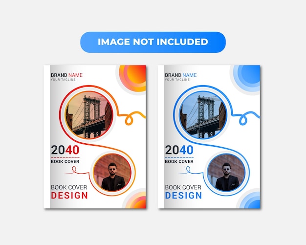 現代のプロの企業の本の表紙のデザインテンプレート