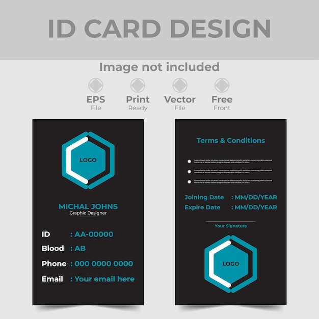 Modern and Professional corporate identity card or ID Card design template