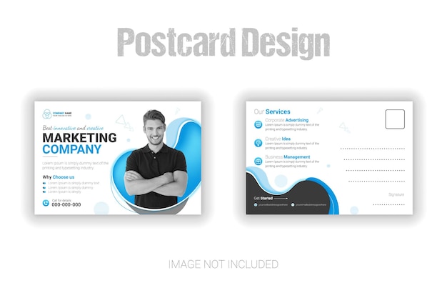 Modern professional corporte business postcard template design