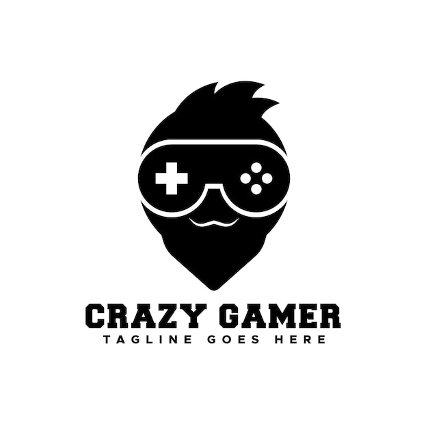 Premium Vector  Modern professional crazy gamer logo design template