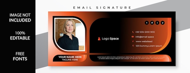현대적이고 전문적인 이메일 서명 디자인