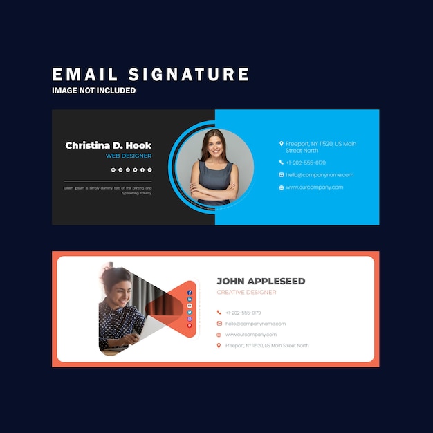 Vector modern and professional email signatures for your business and personal use