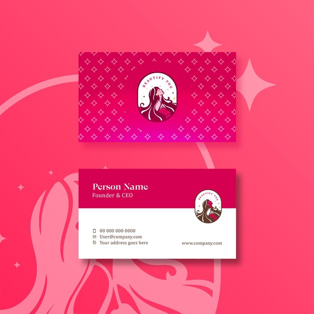 Vector modern professional feminine business card template