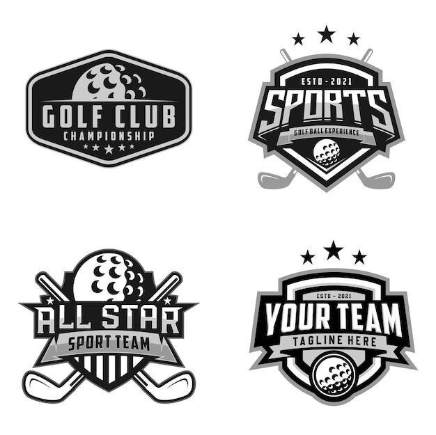 modern professional golf template logo set design for golf club