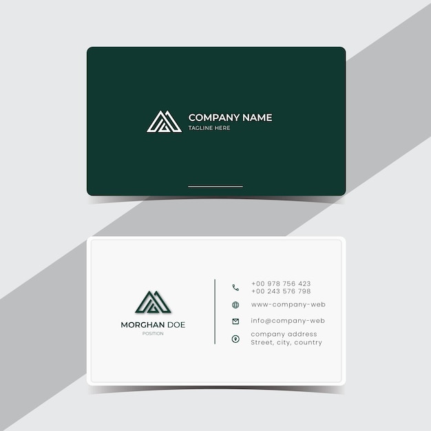 Modern professional green business card