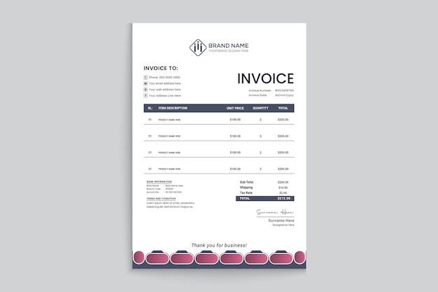 Vector modern professional invoice template