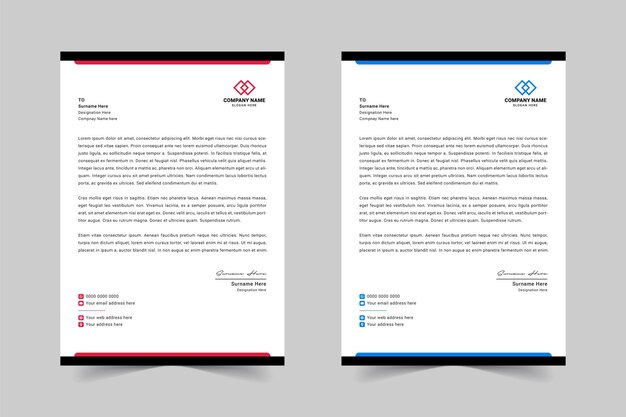 Vector modern and professional letterhead design template for business