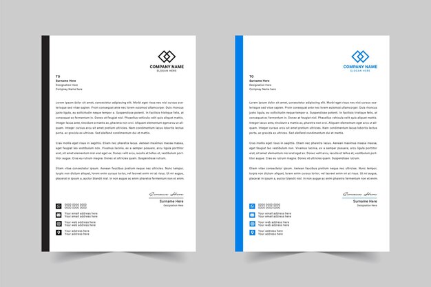 Vector modern and professional letterhead design template for business