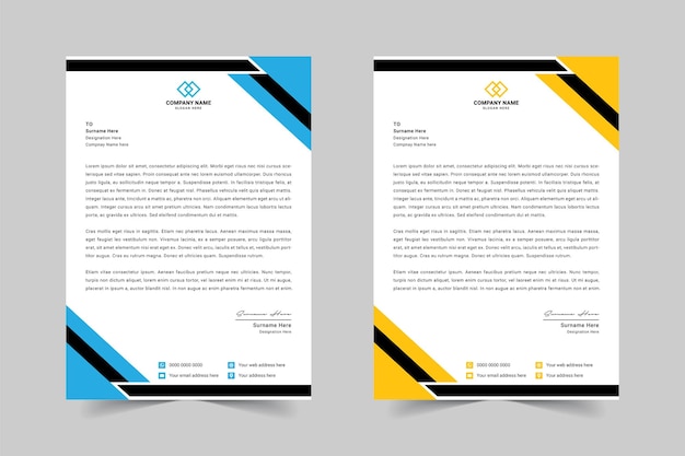 Vector modern and professional letterhead design template for business