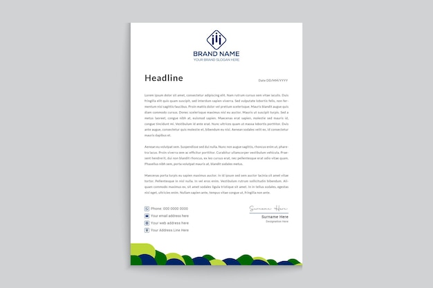 Modern professional letterhead template