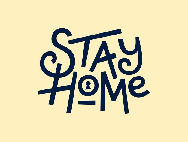 Modern professional lettering stay home professional logo stay home