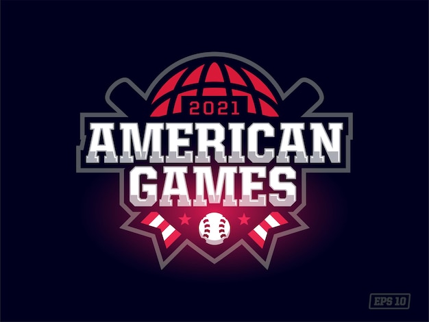 современная профессиональная эмблема логотипа для американских чемпионатов по спорту