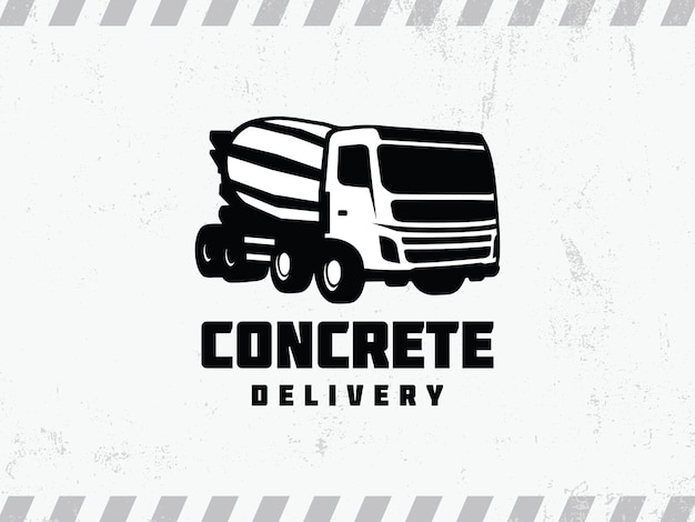 Vector modern professional logo emblem concrete delivery in white theme