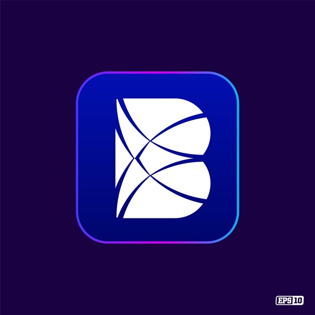 Vector modern professional logo monograma b in blue theme