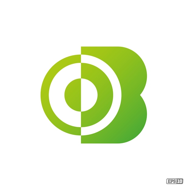 Vector modern professional logo monograma b in green theme