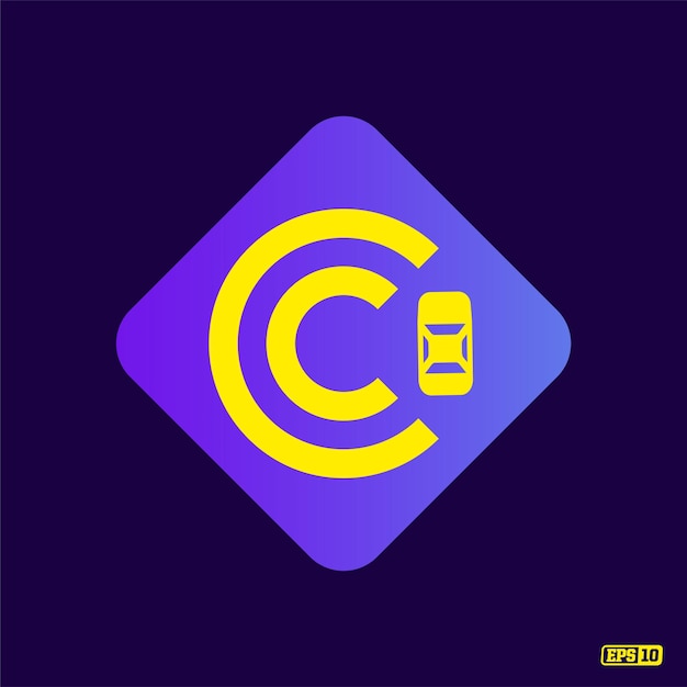 Modern professional logo monograma c in purple theme