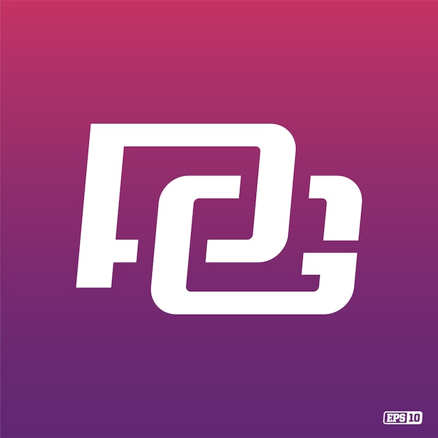 Vector modern professional logo monograma pg in purple theme