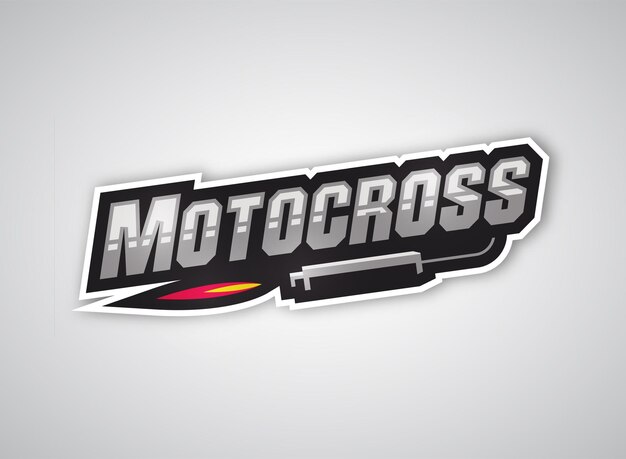 Modern professional motocross sport template logo design