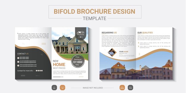 Modern and professional real estate agency bifold brochure template