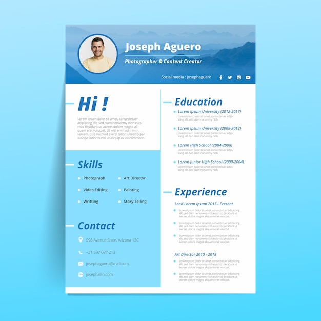 Modern professional resume template
