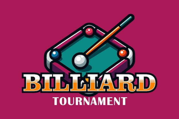 Modern professional sports billiards logo in retro style Badge emblem design Vector and template
