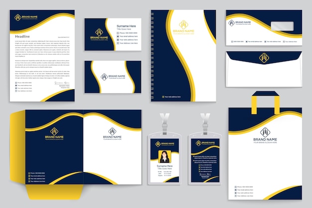 Premium Vector | Modern professional stationery design