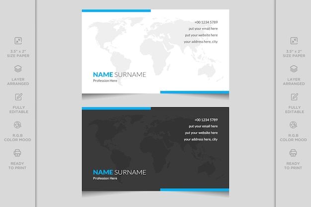 Vector modern and professional vector business card template