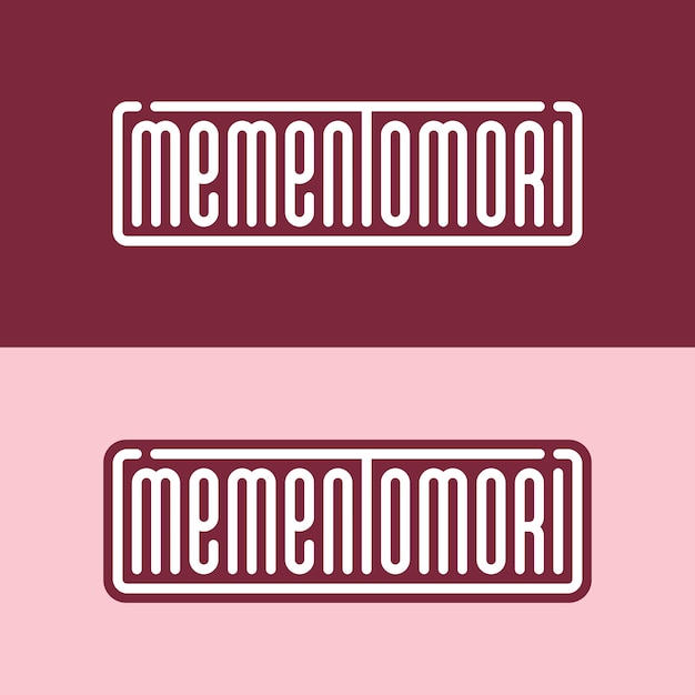 профессиональные векторные буквы memento mori в розовой и красной тематике