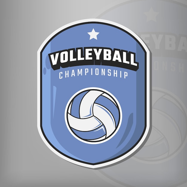 Modern professional volleyball vector logo on grey background