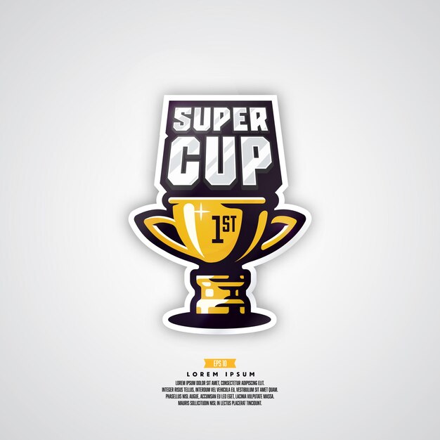 Premium Vector | Modern professional winner vector logo. gold super cup