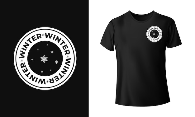 Modern professioneel en schoon kerst-, sneeuwwinter-T-shirt en logo-ontwerp