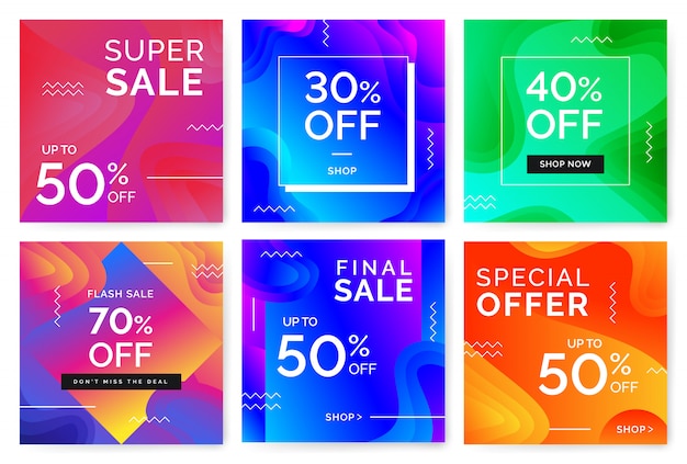 Vector modern promotion square web banner for social media