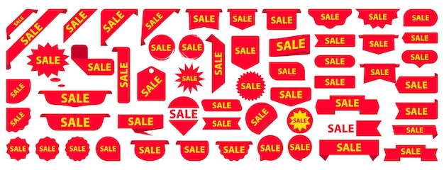 Modern promotional red sale label