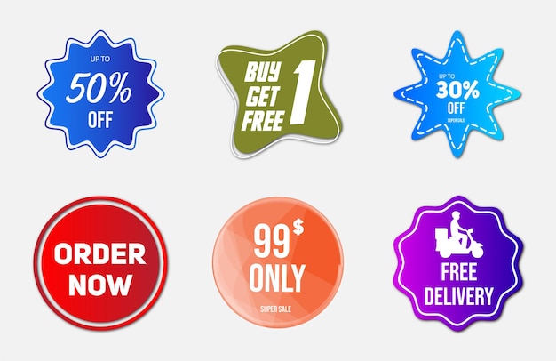 Modern promotional Sale badge and label design collection