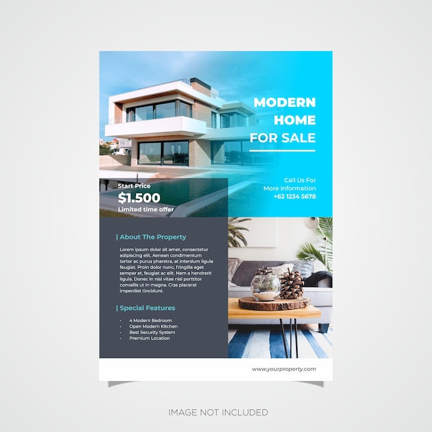 Modern property design flyer simple and minimalist vector template