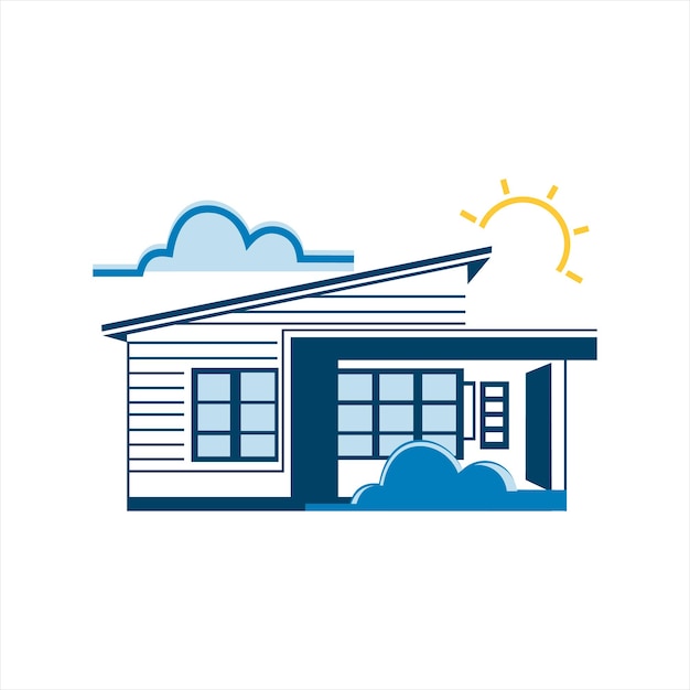 Modern property illustration of house graphic element