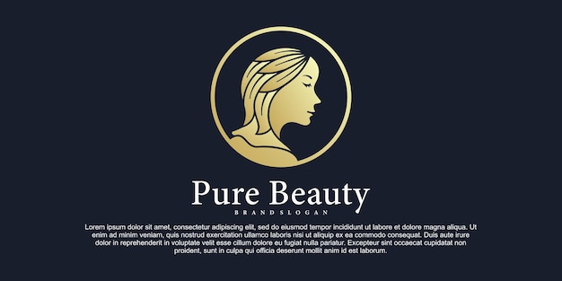 Modern pure beauty logo design concept for your beauty salon